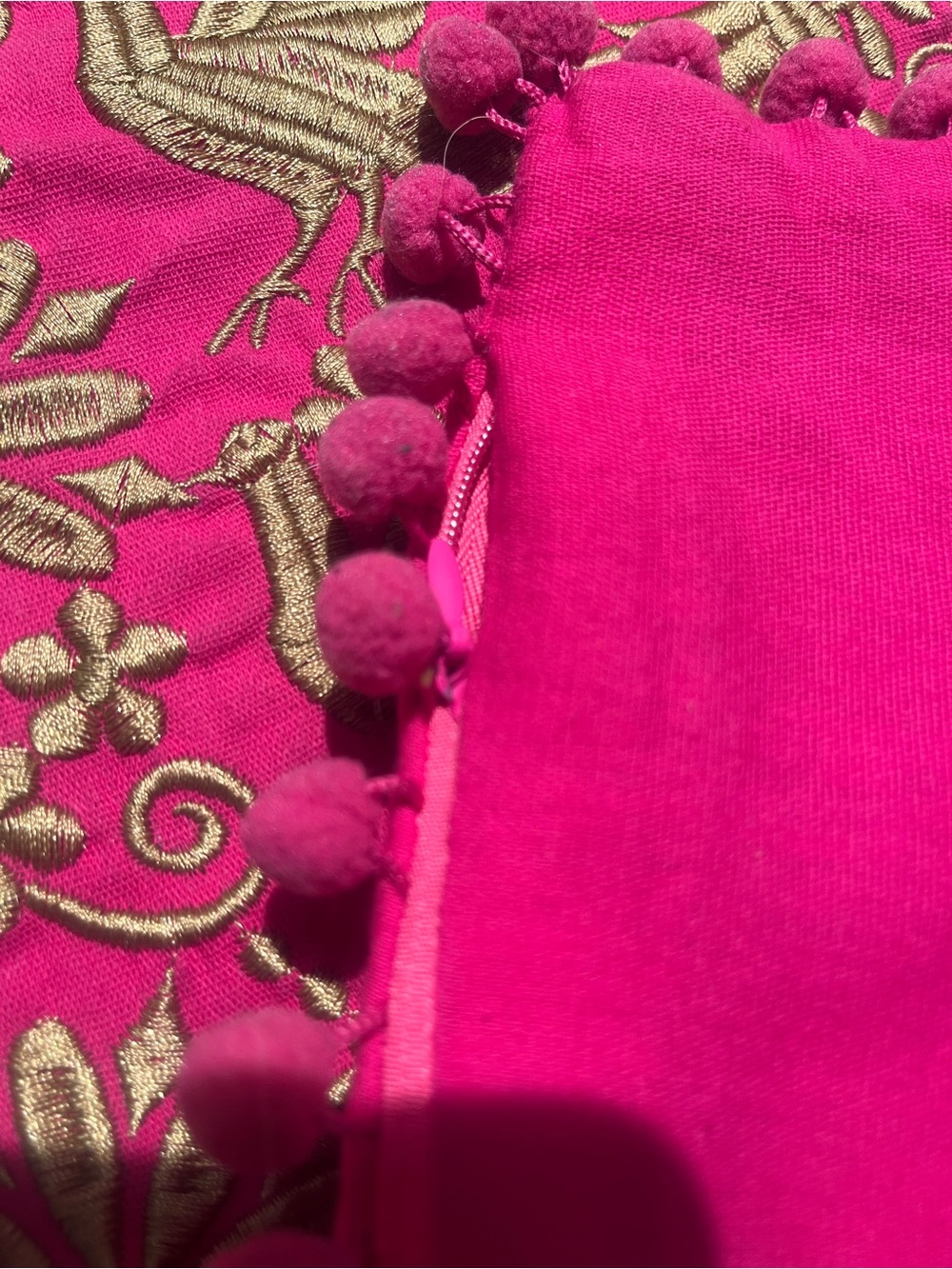 Made in Mexico - Otomi pillowcase - pink and gold - Picture 5 of 9